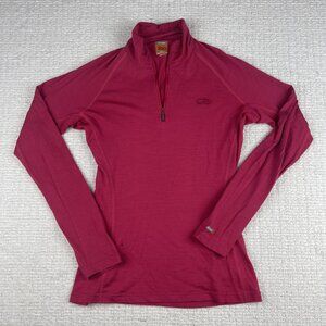 Icebreaker Womens S Bodyfit 200 Merino Wool Long Sleeve Base Layer 1/4 Zip (READ